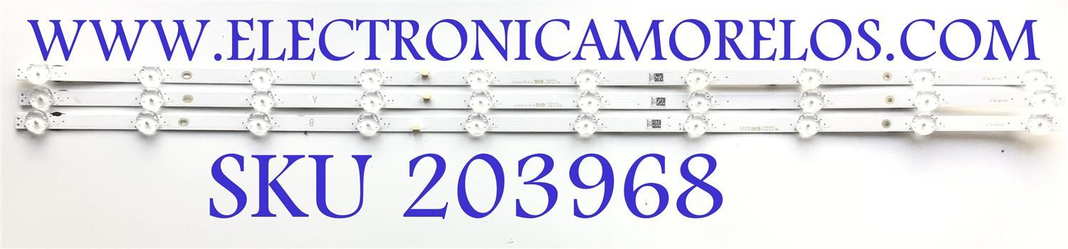 KIT DE LEDS PARA TV VIZIO (3 PZ) / NUMERO DE PARTE LB43108 V0_01 / 8101020496A / 098101008DH09 / PANEL V435-G0 LAUFQEKV / MODELO V435-G0 LAUFQEKV
